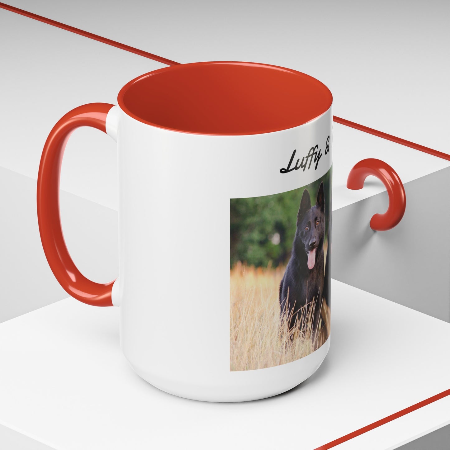 Custom Pet Photo Accent Coffee Mug