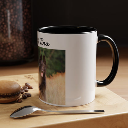 Custom Pet Photo Accent Coffee Mug