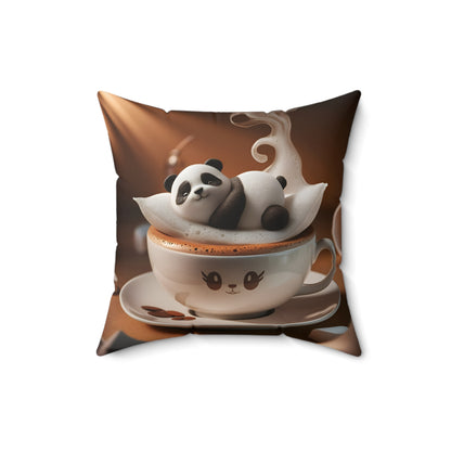 Cute Panda Coffee Edition Pillow