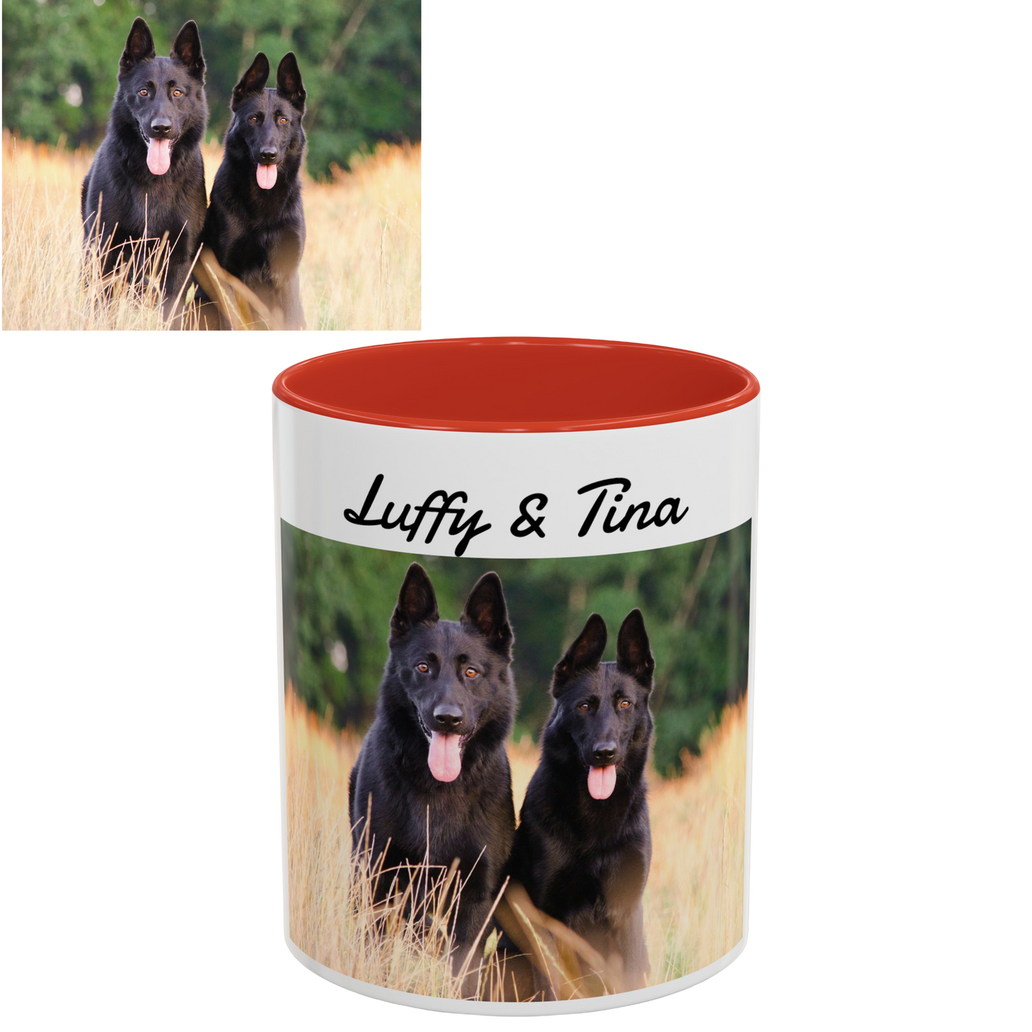 Custom Pet Photo Accent Coffee Mug