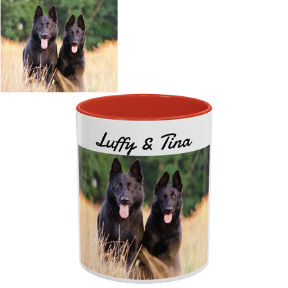 Custom Pet Photo Accent Coffee Mug