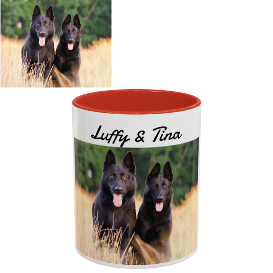 Custom Pet Photo Accent Coffee Mug