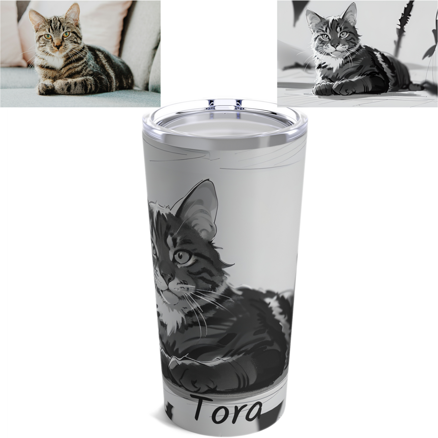 Custom Pet Sketch Tumbler 20oz