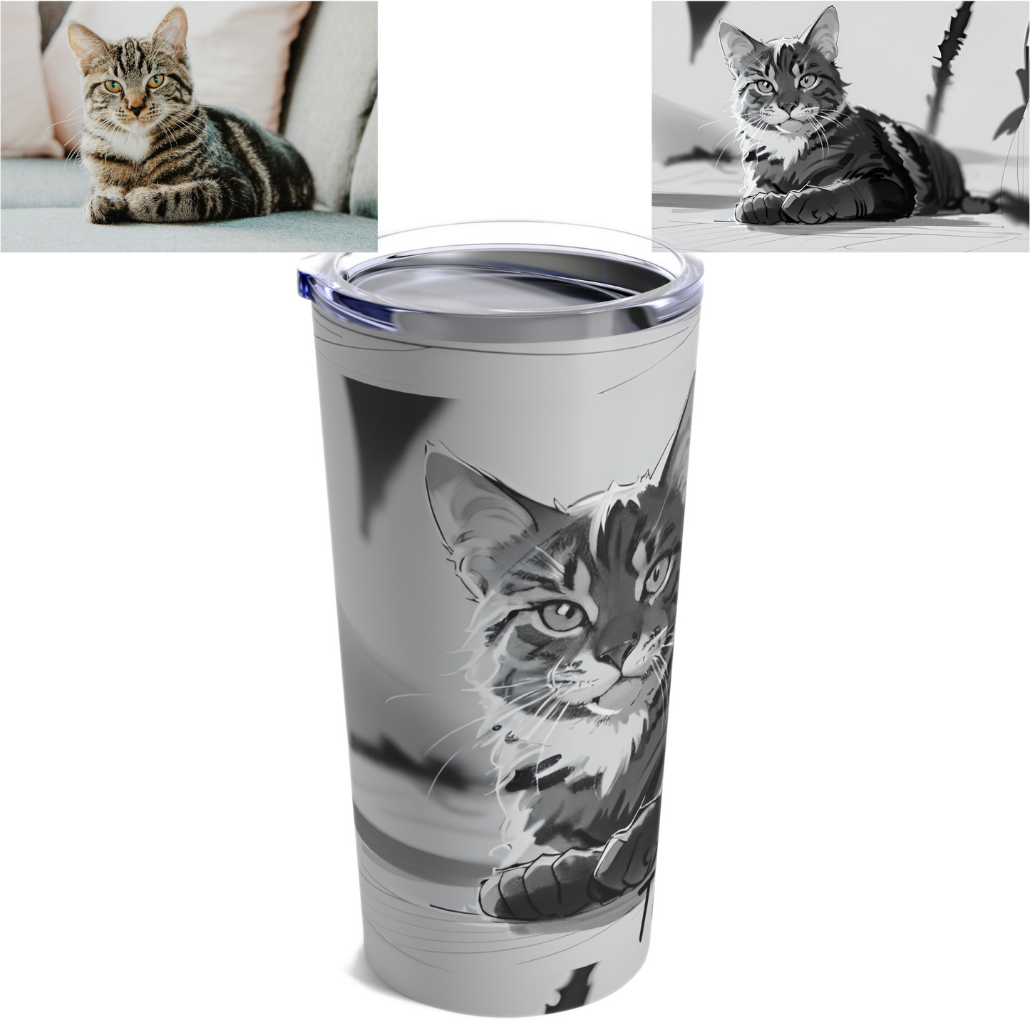 Custom Pet Sketch Tumbler 20oz