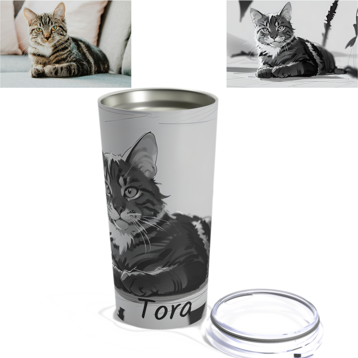 Custom Pet Sketch Tumbler 20oz