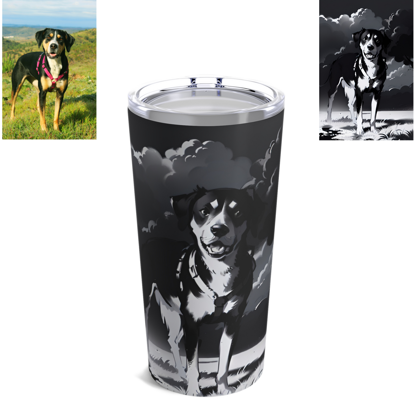 Custom Pet Sketch Tumbler 20oz