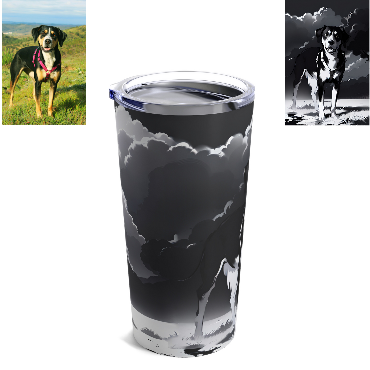 Custom Pet Sketch Tumbler 20oz